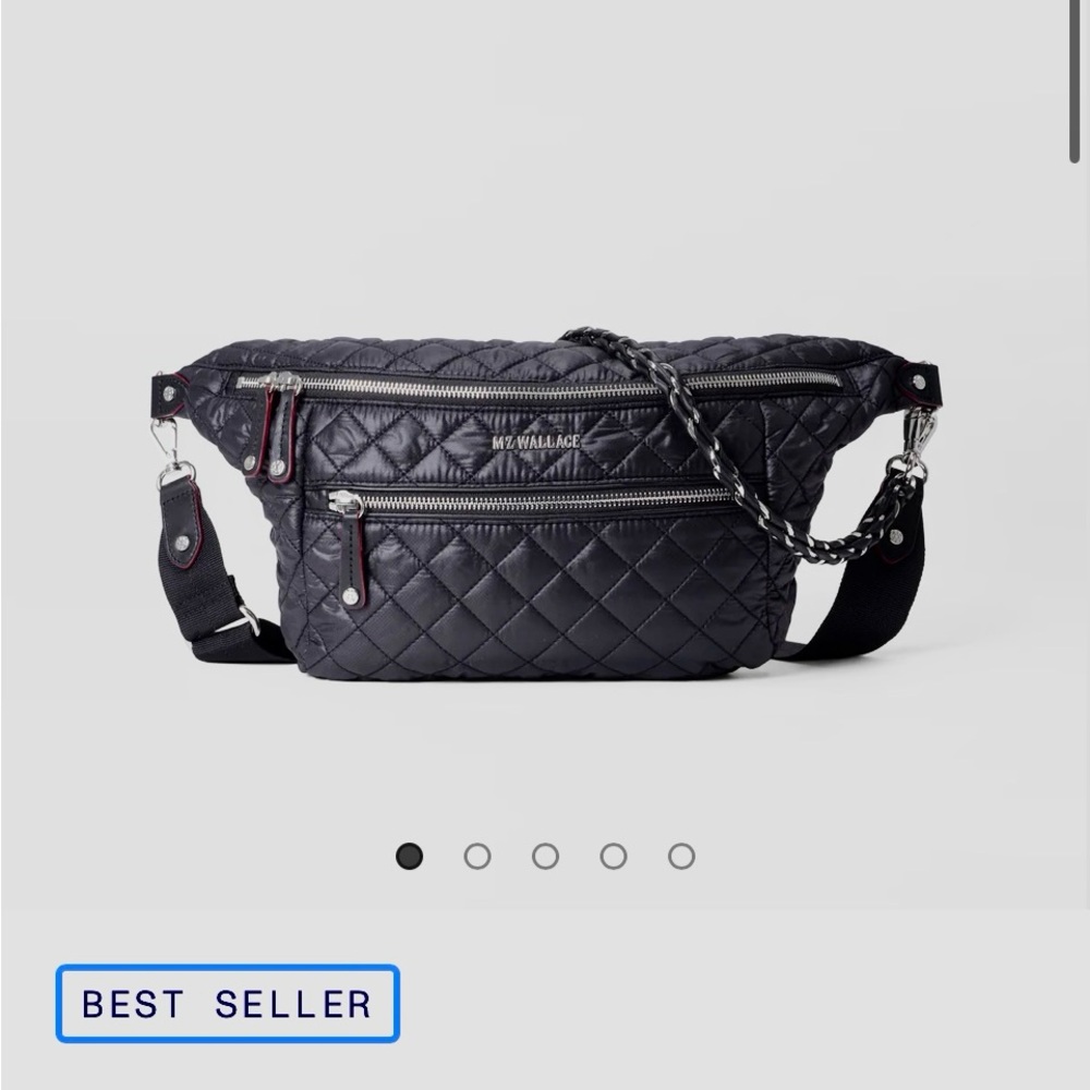 MZ Wallace Quilted Black Belt Bag